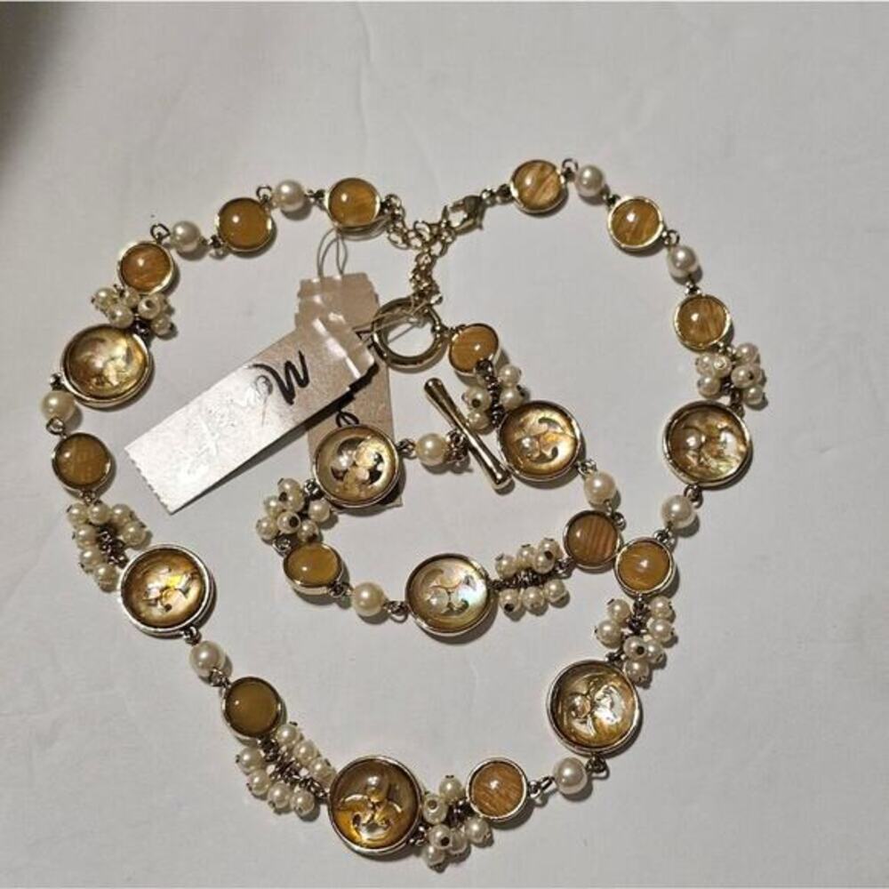 Monet Vintage Gold Tone Braveheart and Necklace New!‎